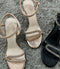 Shimmer Buckle Strap Heel